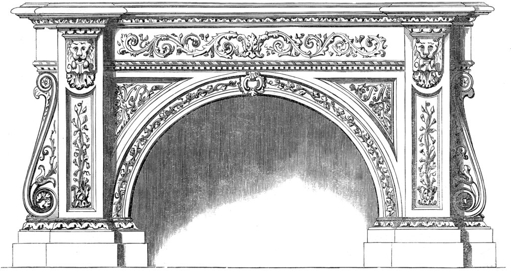 Ornate Fireplace Mantel Clipart