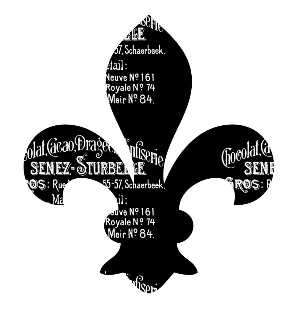 Fleur de Lis Clipart with French Words Overlay