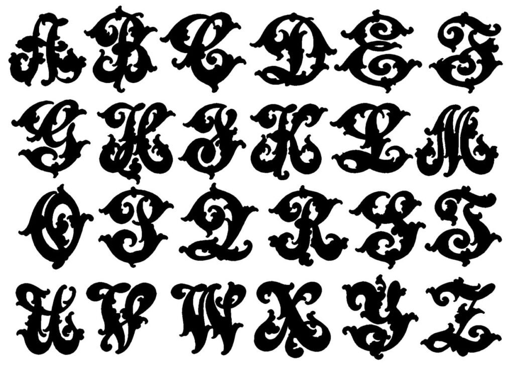 Printable of Monogram Alphabet