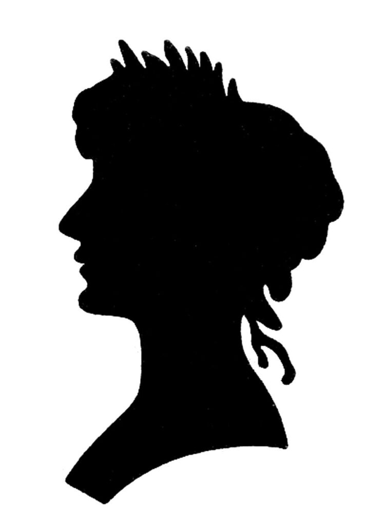 Silhouette Profile of Lady Image