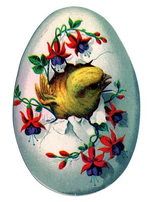 Victorian Easter Clip Art - 2 Egg Shaped Cards - The Graphics Fairy