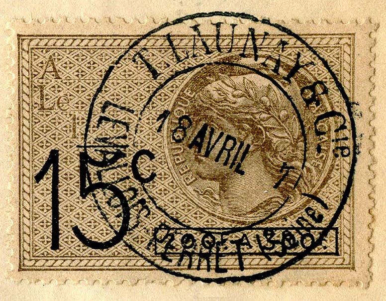 postage stamp with postmark