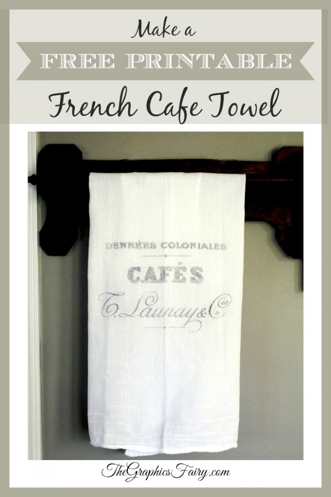 French Cafe Towel - Printable Transfer Project Pinterest Graphic