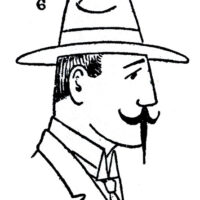 Line Drawing of a Man with a Hat