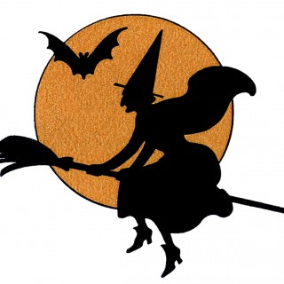 Halloween Witch Moon Vintage Image
