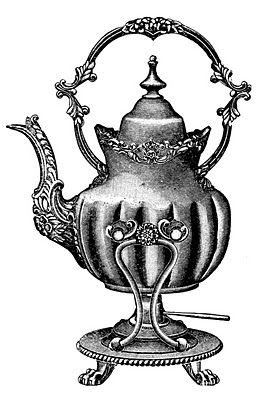 Vintage Clip Art - Grand Teapot Engraving - The Graphics Fairy