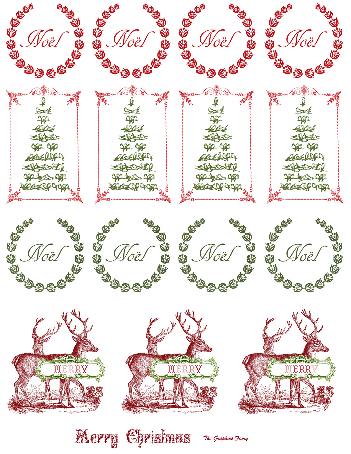 2 Printable Christmas Stickers The Graphics Fairy