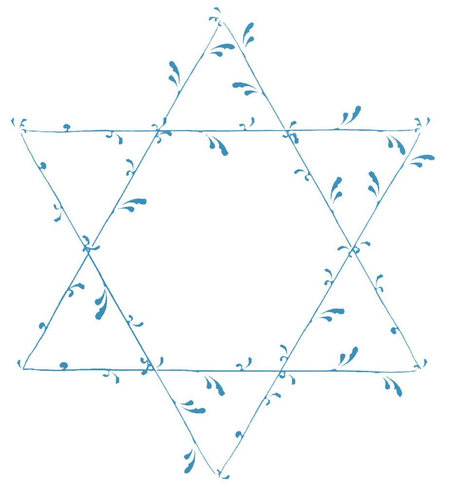 Star of David Clipart with Leaves