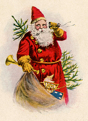 Vintage Christmas Clip Art Santa with Toys The 