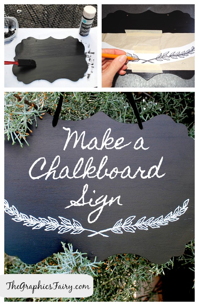 Make a DIY chalkboard sign Pinterest Graphic