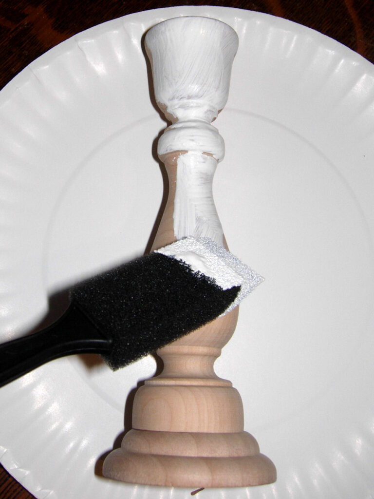 Painting a wooden candlestick
