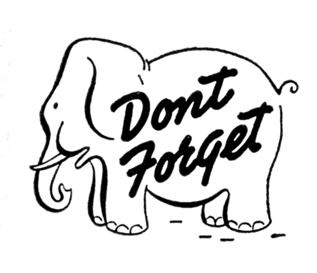 Elephant Image with Don't Forget