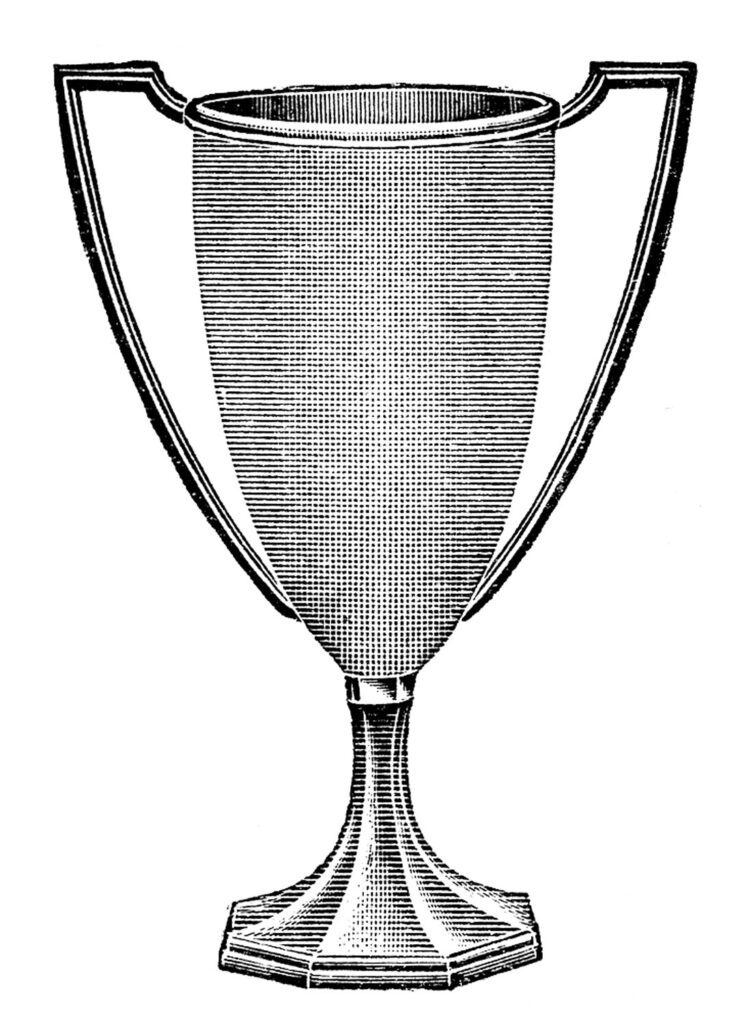 Black and White Trophy Clipart