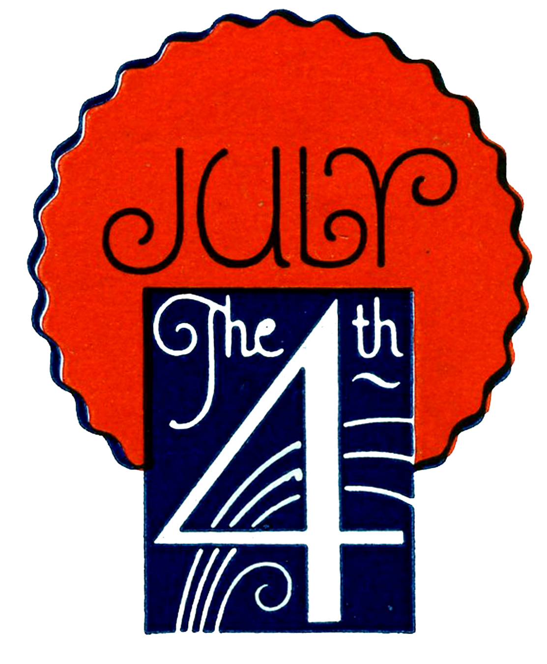 July 4th clip art showing date