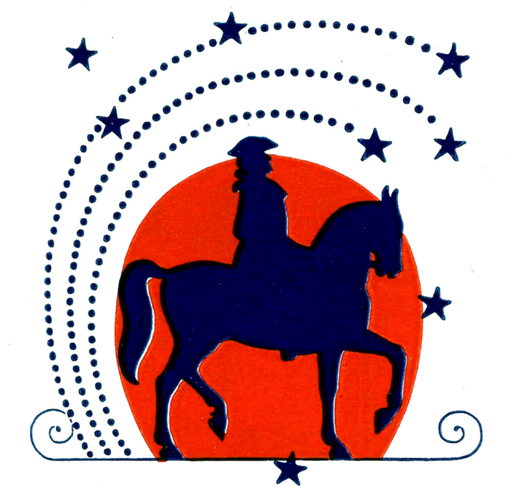 4th of July Clip art with Man on Horse