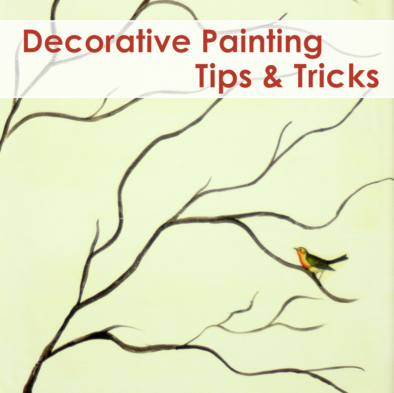 Decorative Painting Tutorial with branches and birds Pinterest Graphic
