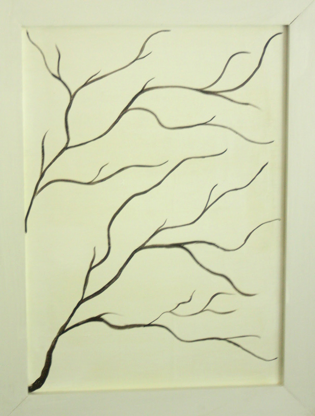 Cabinet door with Tree Branches painted on it