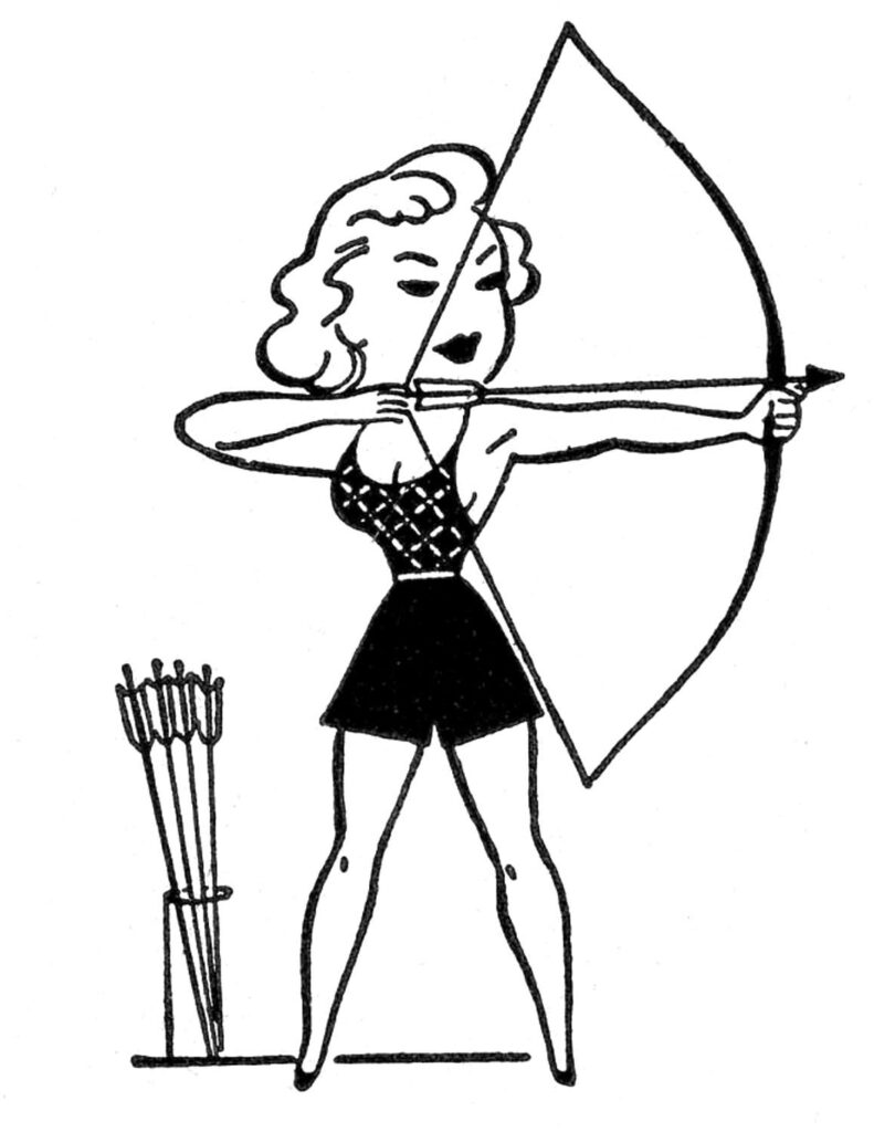 Summer Camp Clipart girl with Bow and Arrow