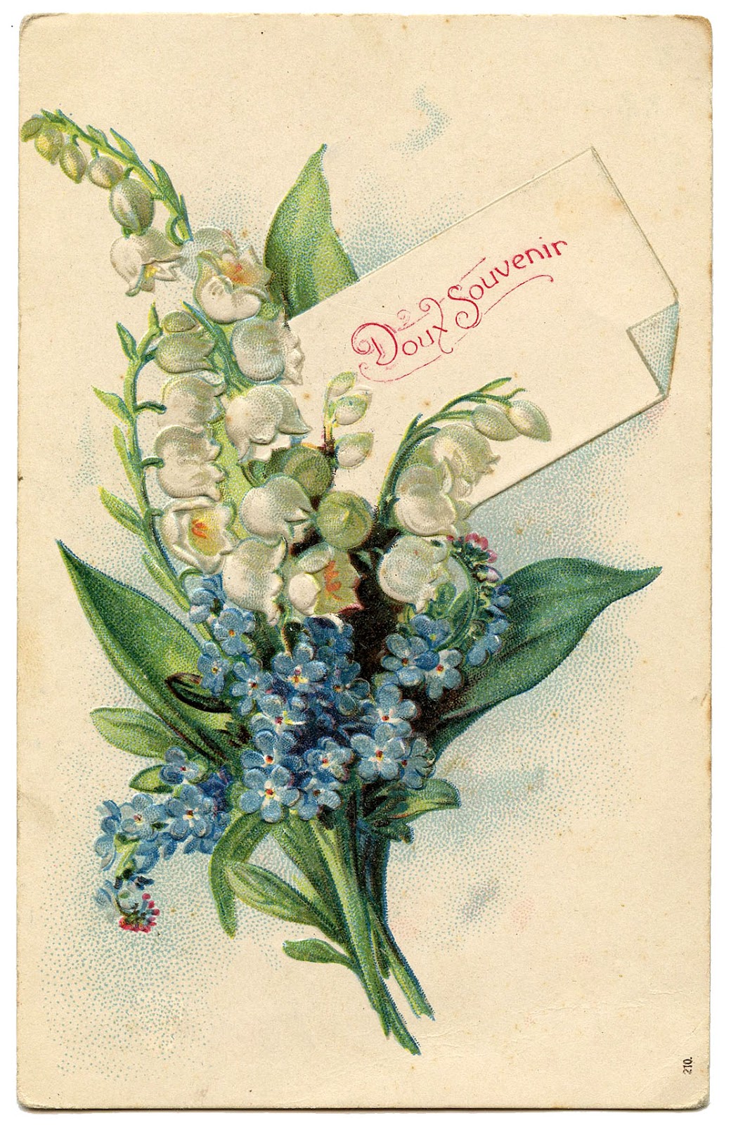 lily of the valley with blue flowers