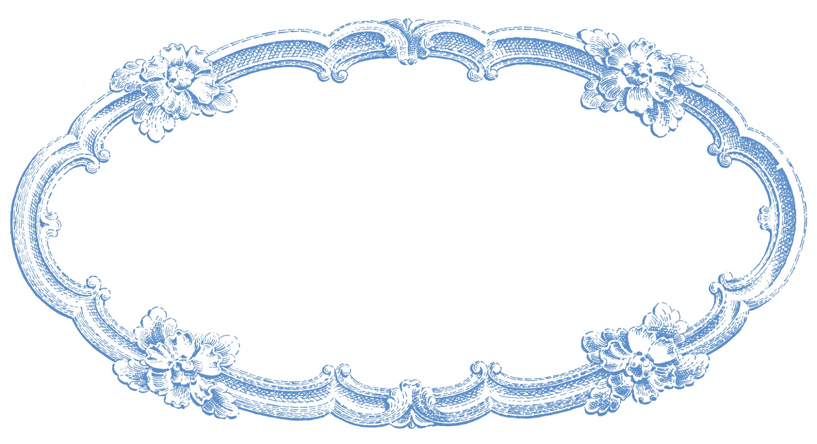 Download Vintage Clip Art - Delicate Oval Frame - The Graphics Fairy