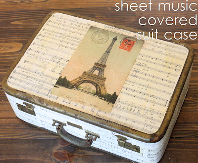 Diy Sheet Music Covered Suitcase Easy Decoupage The Graphics Fairy