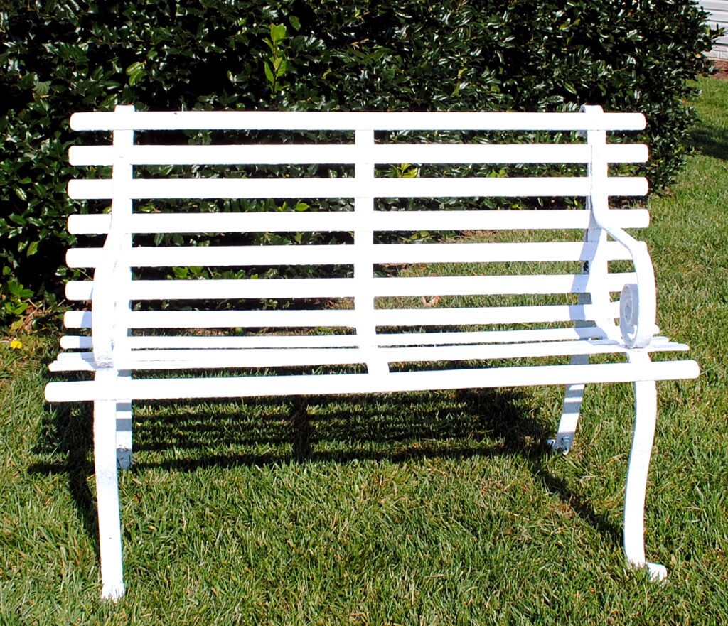 Finished Painted White Garden Bench