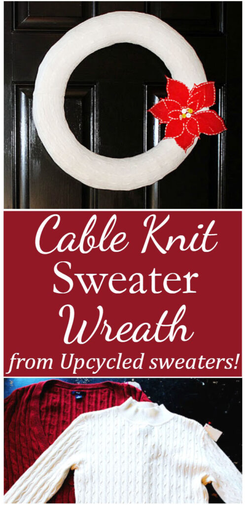 Cable Knit Sweater Wreath DIY