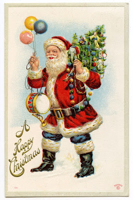 Vintage Graphic - Classic Santa with Balloons - The Graphics Fairy