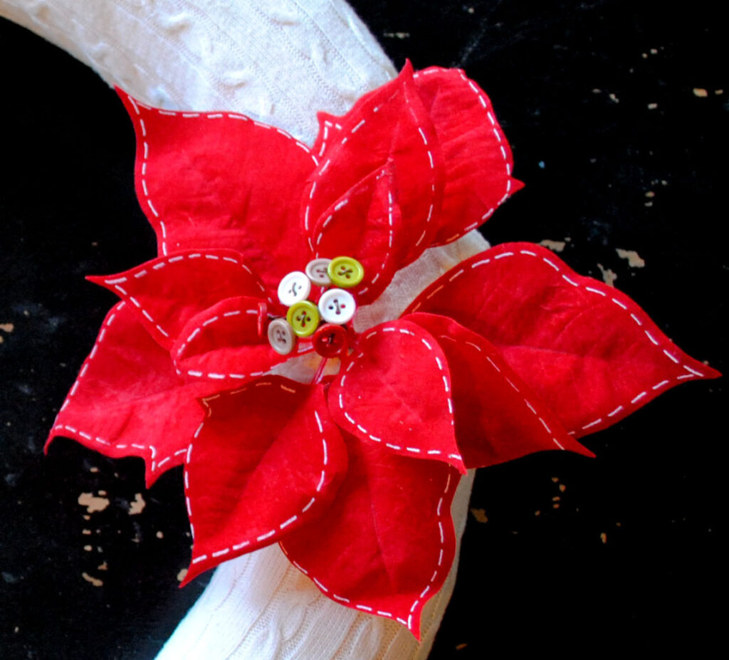 Close up of Fabric Poinsettia