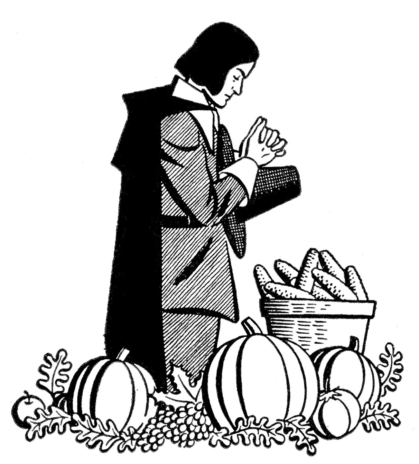 the pilgrims clipart black