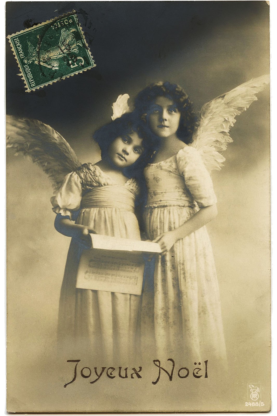 Old French Photo Angel Sisters The Graphics Fairy