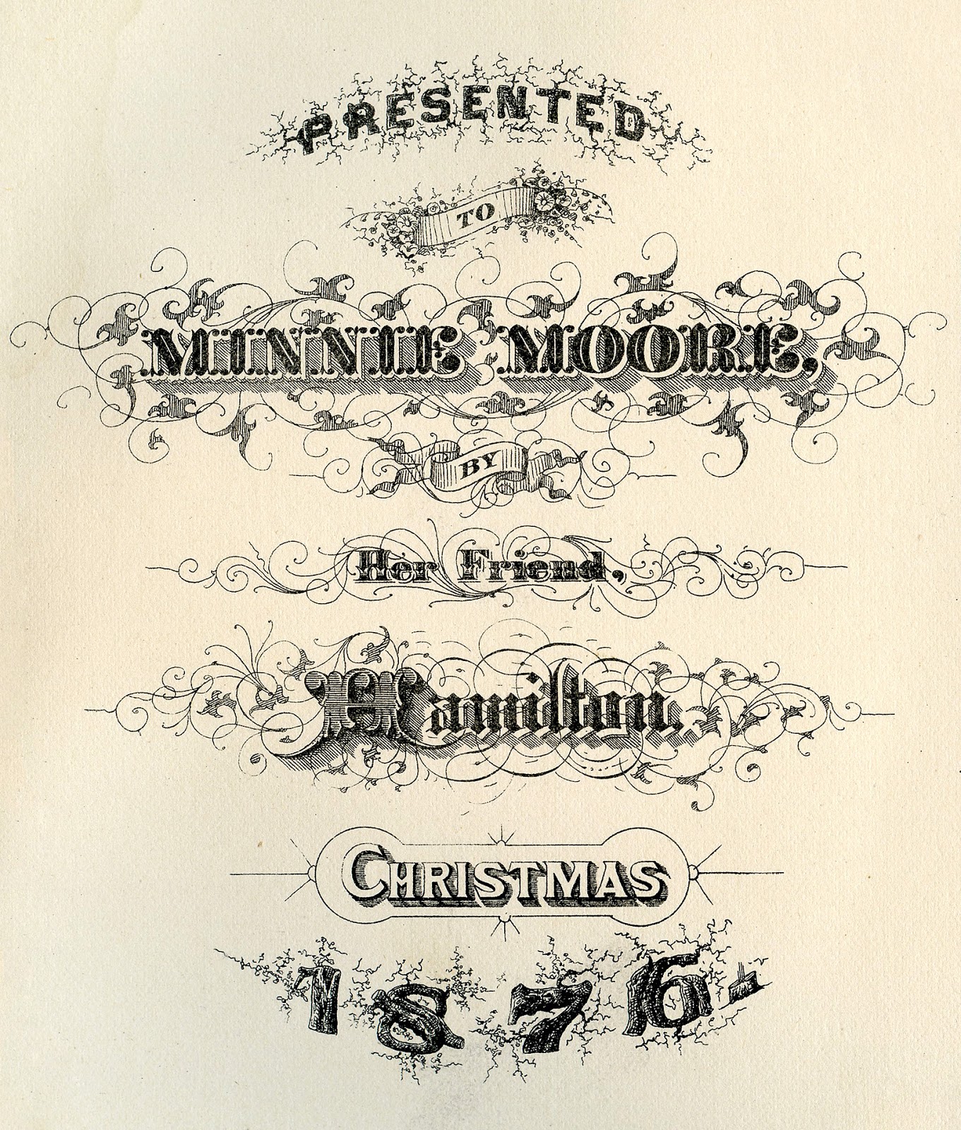 Antique Ephemera - Christmas 1876 Typography - The Graphics Fairy