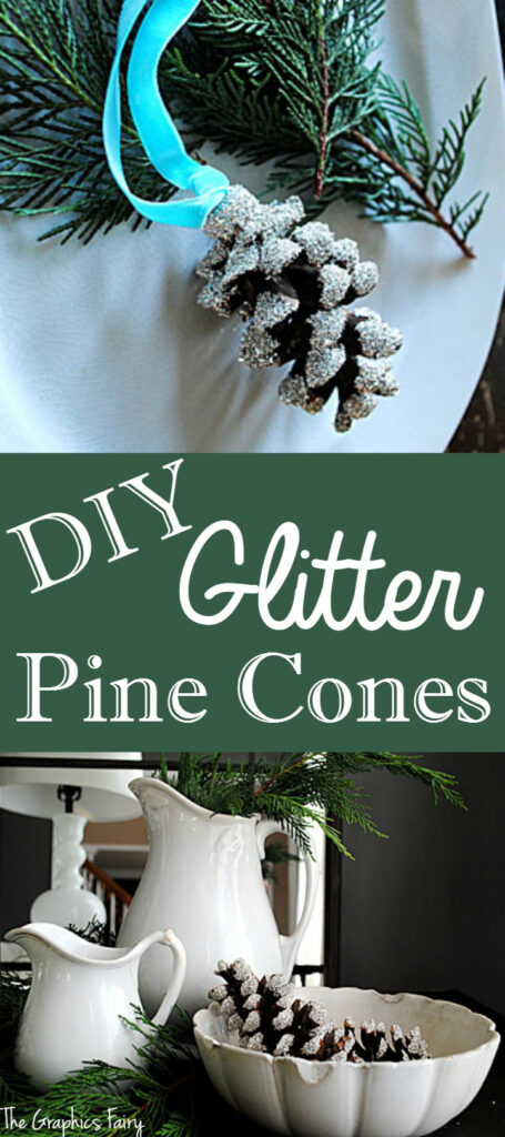DIY Glitter Pinecones Pin