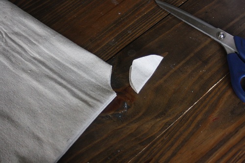 cutting hole in center of tree skirt