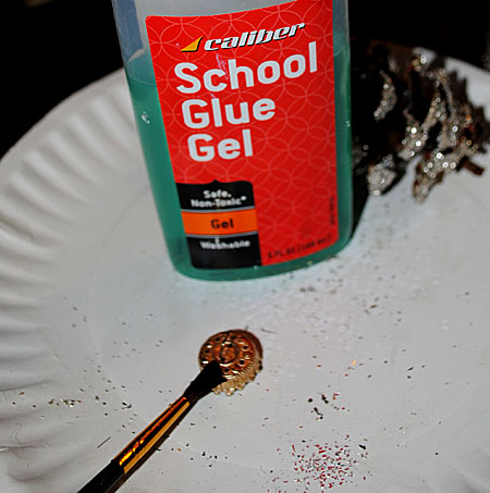 Adding glue to cap