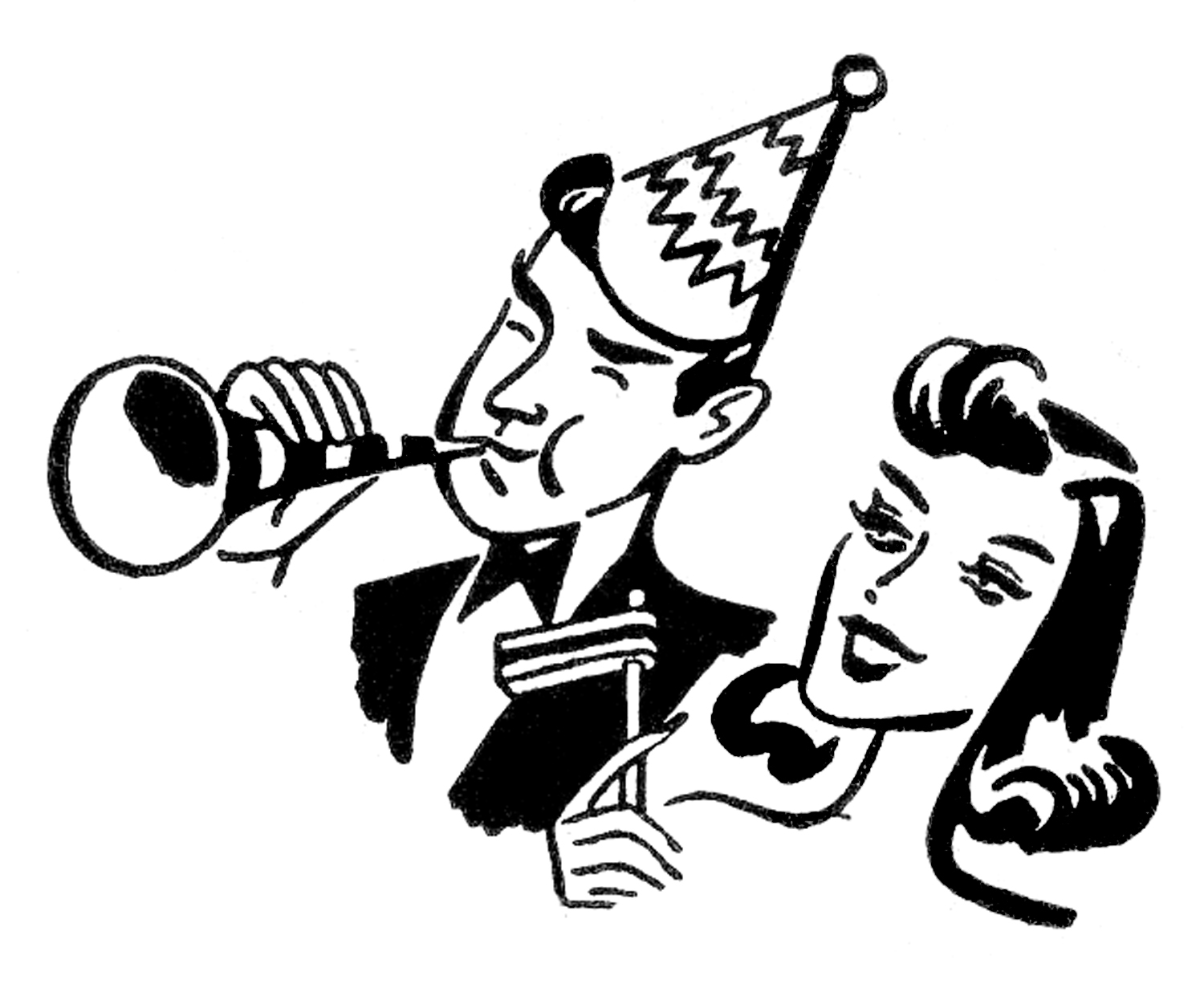 new years eve clipart black and white