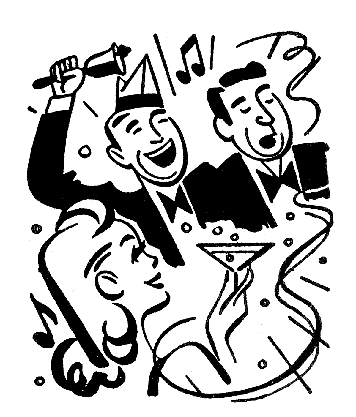 New Year Clipart Party Music Retro