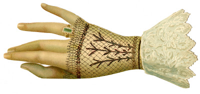 Ladies hand with glove and ring