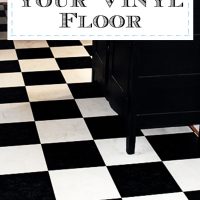 vinyl kitchen floor black and white