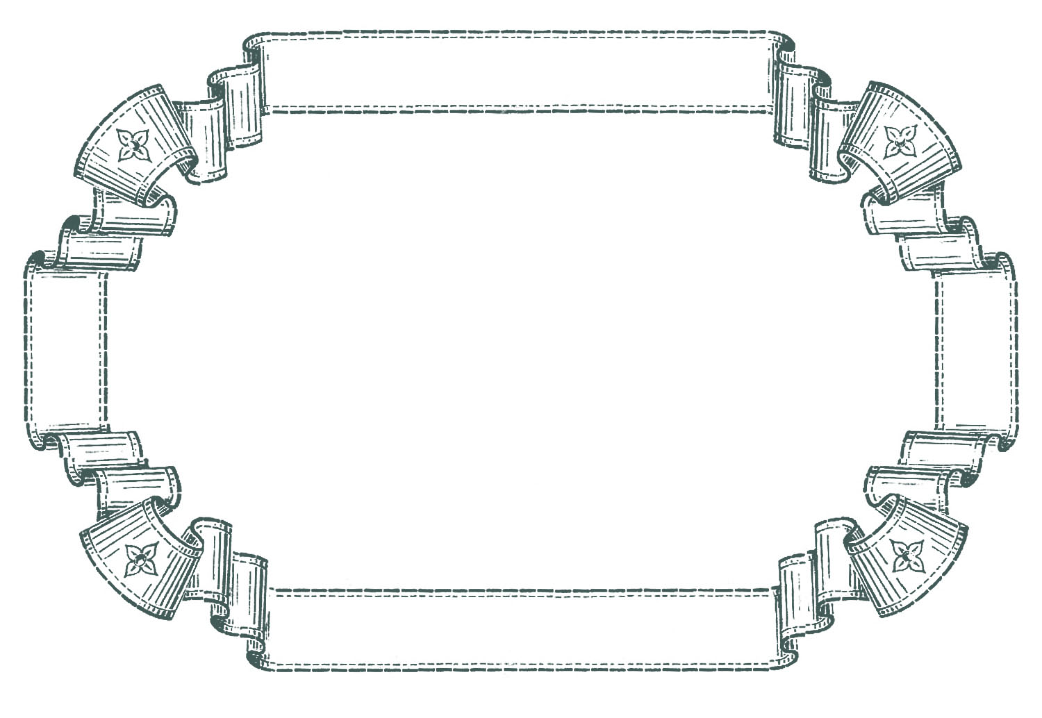 Stock Images - French Ribbon Frame - The Graphics Fairy