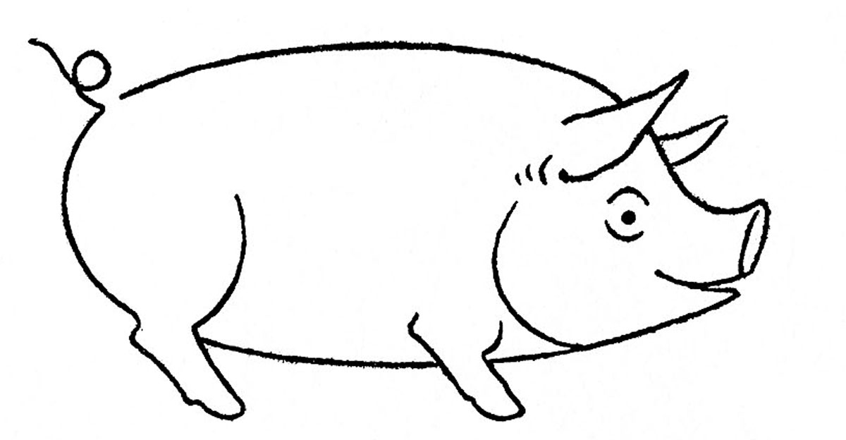 How to Draw - Animals - Pigs - Goats - The Graphics Fairy