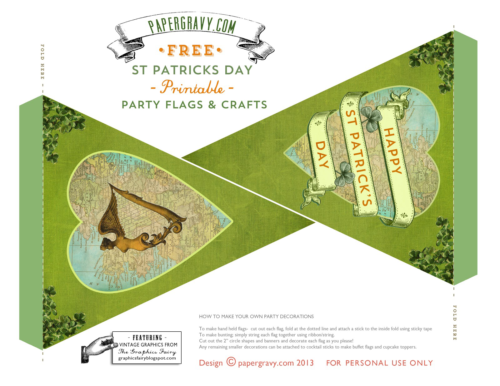 Free 'Happy St. Patrick's Day' printable sign - Green WIth Decor