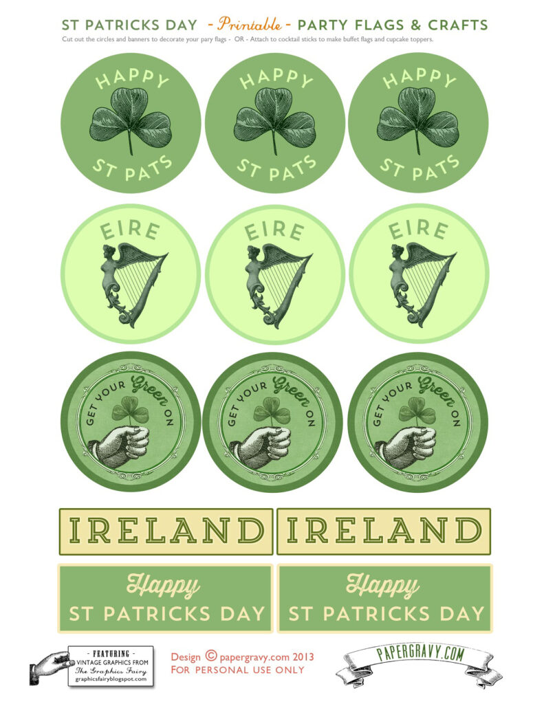 St Patrick's Day Printable Stickers