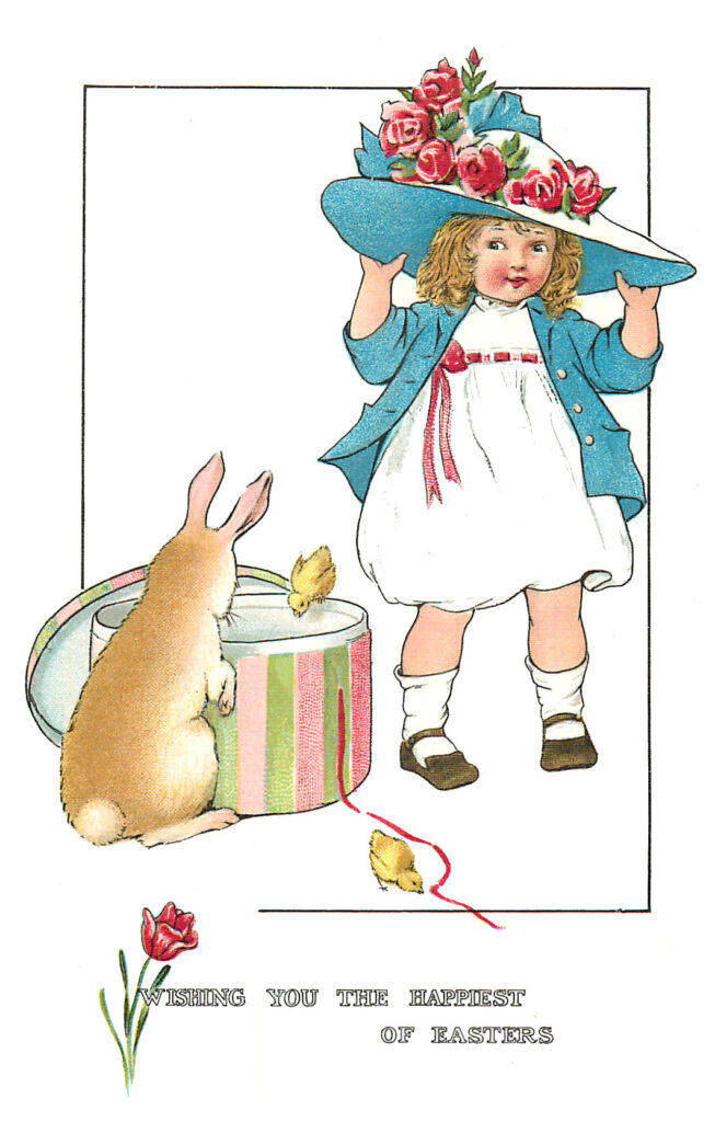 Easter Bonnet Girl Clipart