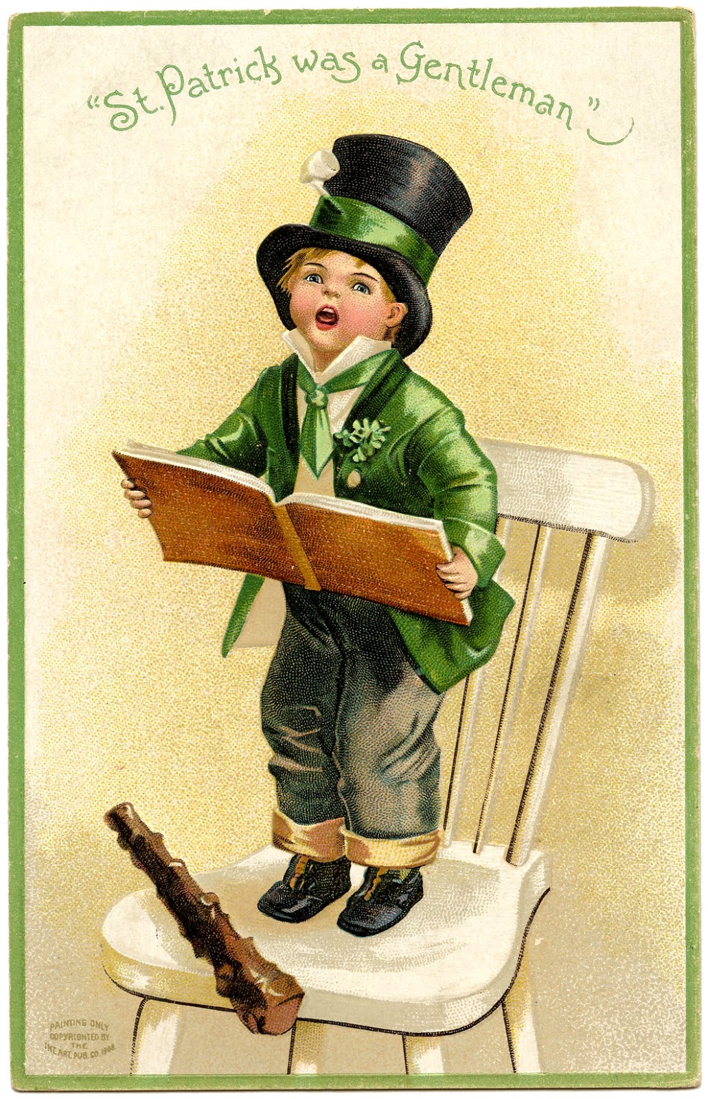 Vintage St. Patrick's Day Image - Cute Little Boy - The Graphics Fairy