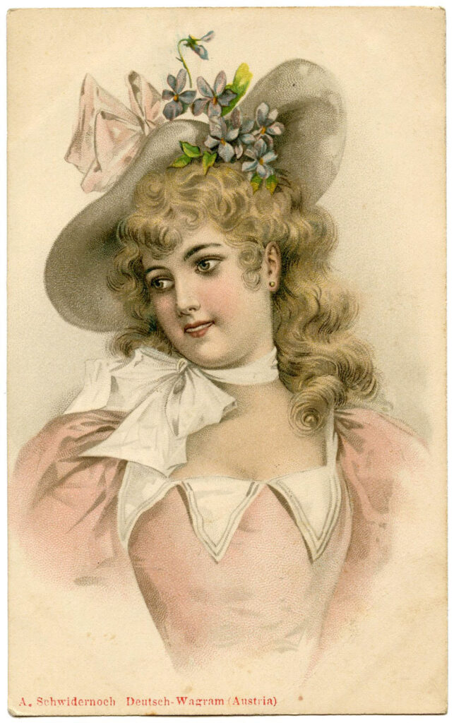Vintage Lady with Easter Bonnet Image
