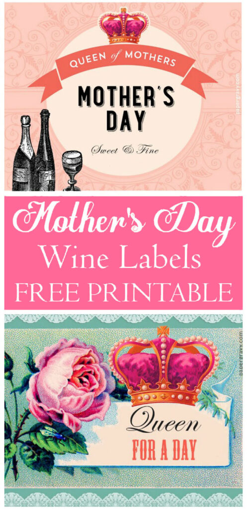 Mother's Day Wine Labels Pinterest Graphic