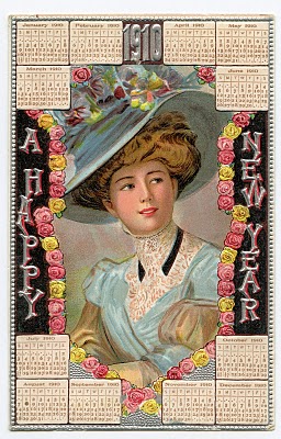 free vintage new years clip art 1910 calendar card the