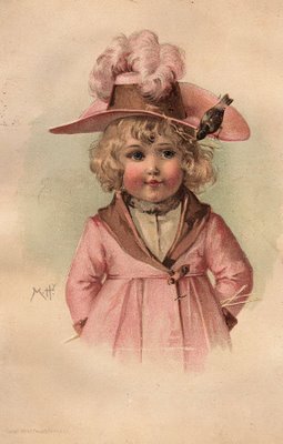 Lovely Victorian Clip Art - Girl with Pink Hat - The Graphics Fairy