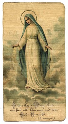 Free Vintage Clip Art - Mary Holy Card - The Graphics Fairy